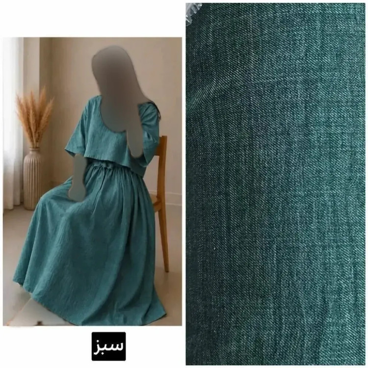ست شنل و سارافون زنانه مدل آنا جنس شانتون کتان سایز 38 تا 46 رنگ بندی متنوع