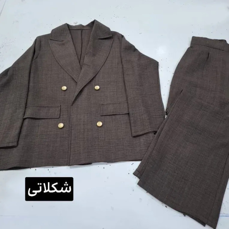 ست مانتو شلوار مازراتی و تور مشکی مزونی فری سایز تا 46 شلوار نیم بگ