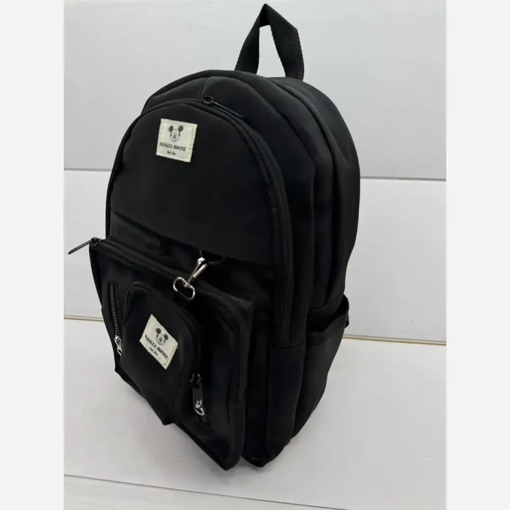 کوله پشتی زرین دیبا ضد آب با کیفیت عالی و سه زیپ و جای قمقمه اندازه 40*28 سانت مشکی کرم و تمام مشکی