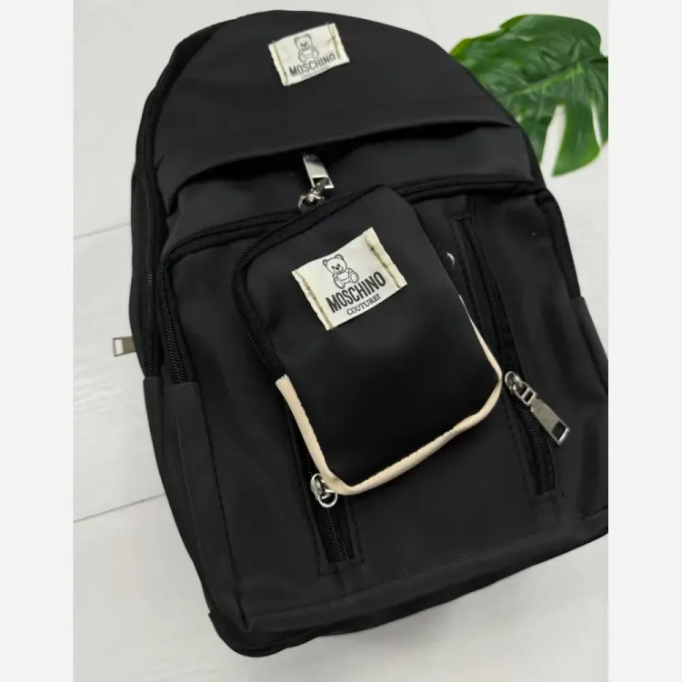 کوله پشتی زرین دیبا ضد آب با کیفیت عالی و سه زیپ و جای قمقمه اندازه 40*28 سانت مشکی کرم و تمام مشکی