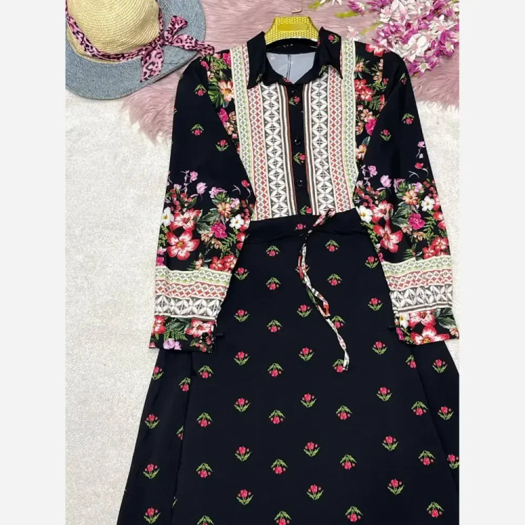 ست کت سارافون رویال فری سایز 38 تا 46 جنس لنینت