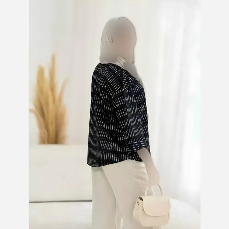 ست دوتیکه کت و سارافون زنانه جنس پری خنک و سبک رنگ مشکی و شکلاتی فری سایز
