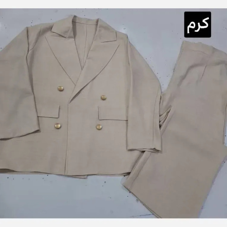 ست مانتو شلوار مروارید جنس مازراتی و تور رنگ مشکی سایز فری تا 46 شلوار نیم بگ