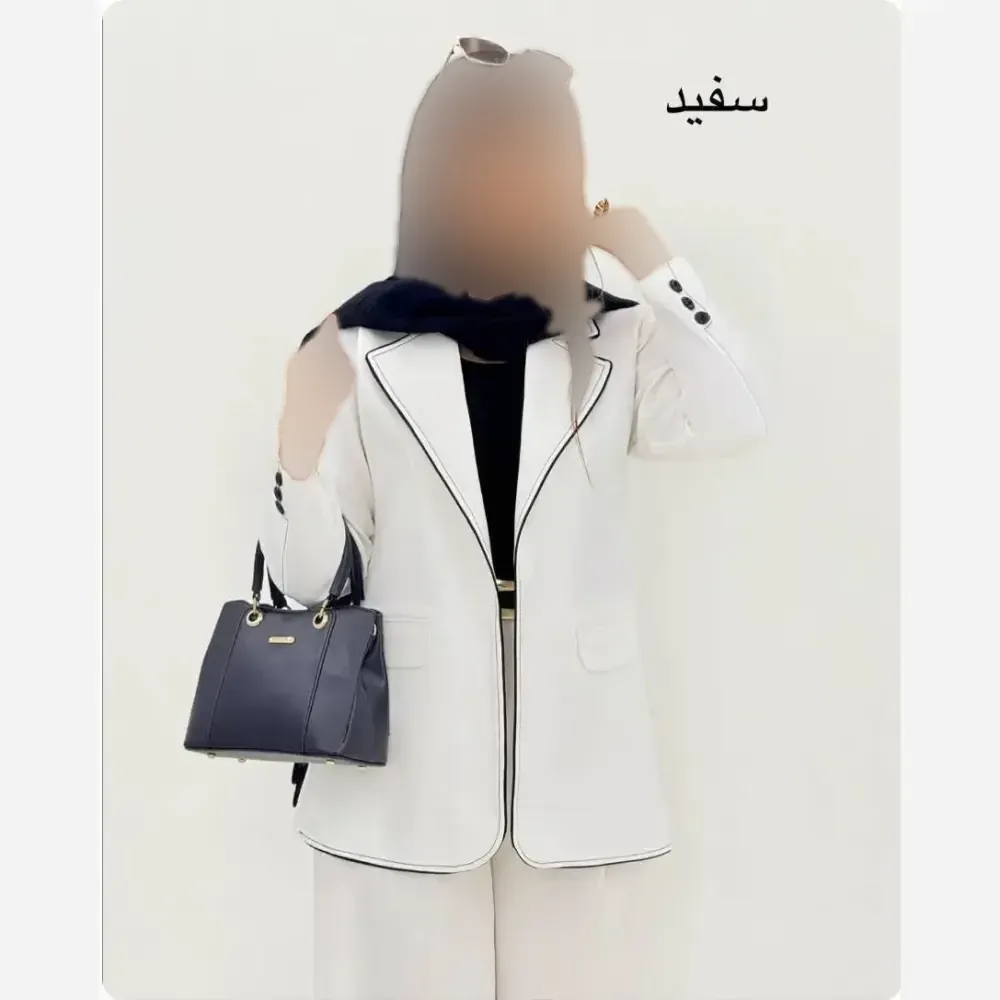 کت تک زنانه رویال جنس مازراتی درجه یک رنگ مشکی و سفید