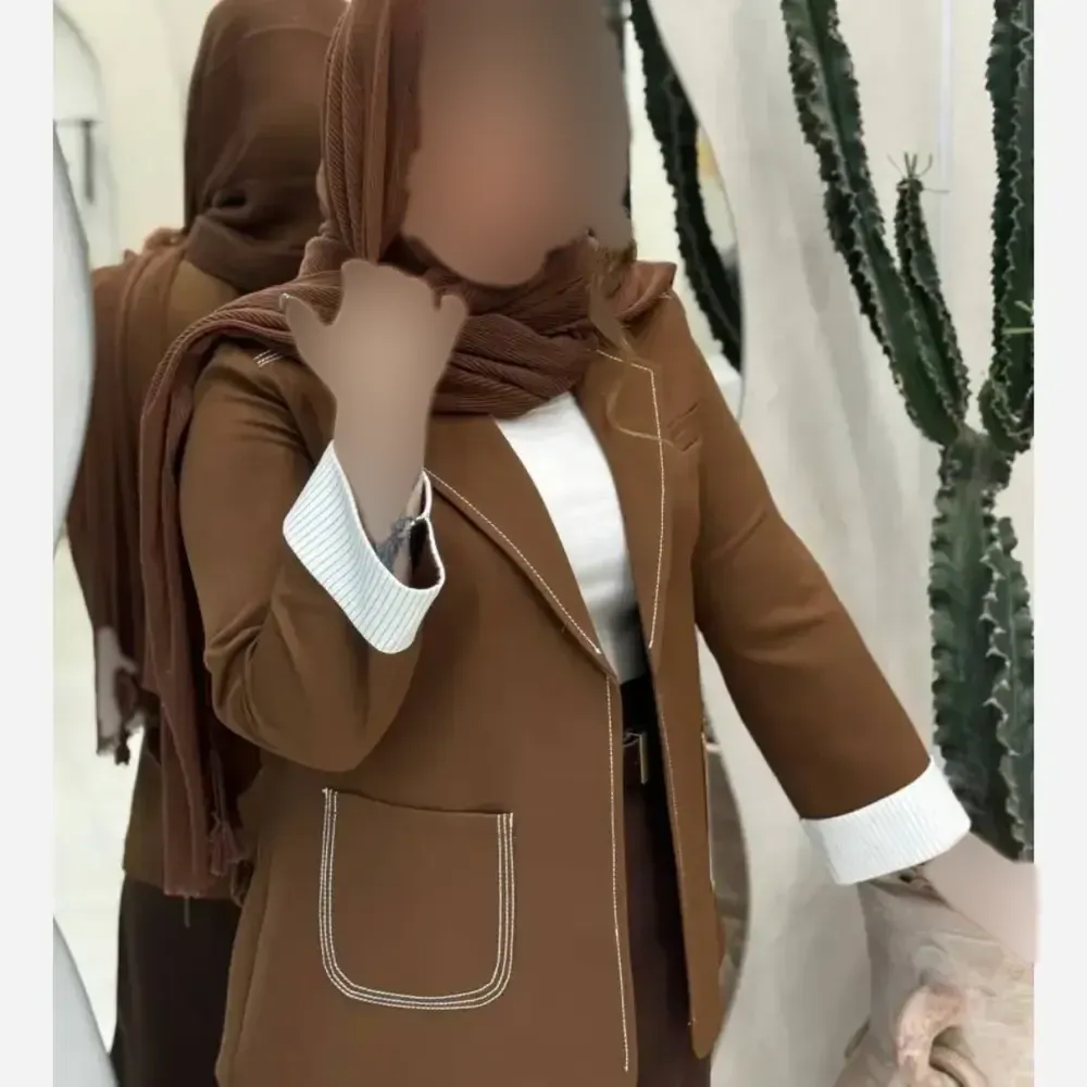 کت زنانه آستین دیپلمات جنس مازراتی درجه یک رنگ مشکی