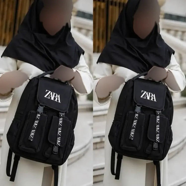کوله پشتی زارا جنس نانسی ضد آب رنگ مشکی سایز آزاد
