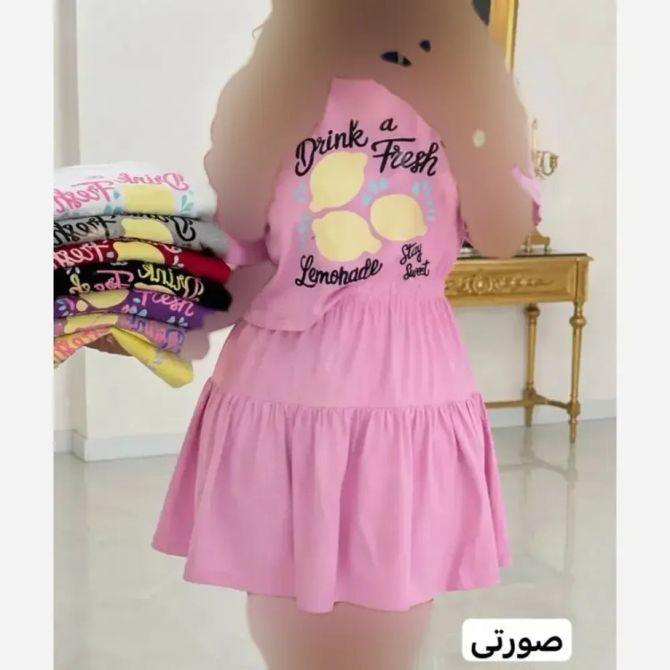 ست پولوشرت و شلوار زنانه نخ پنبه گلکسی رنگ مشکی سایز فری 36 تا 46