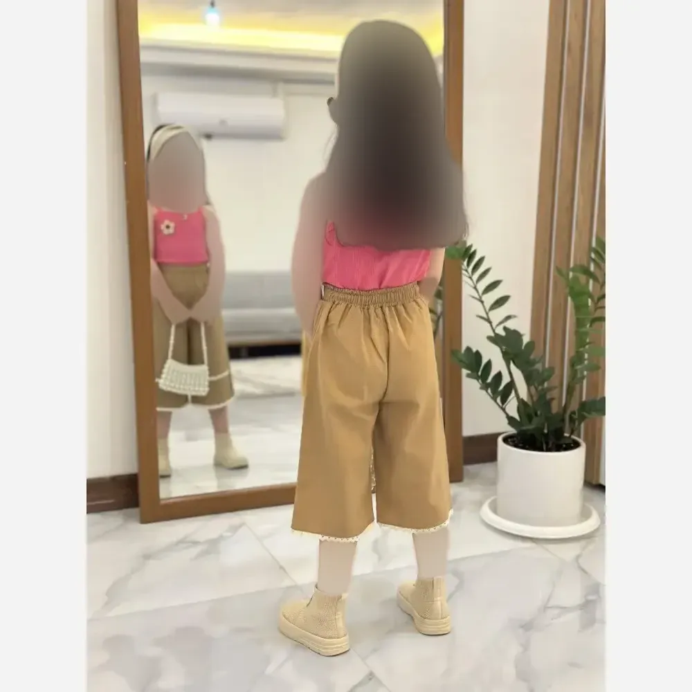 بلوز و شورتک نخی اطلس خنک دکمه دار سایز 40 تا 50