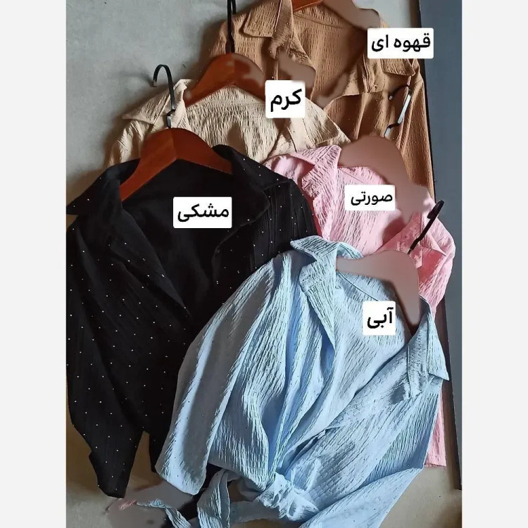 شومیز گره ای نگین دار دخترانه آستین سه ربع در 5 رنگ جذاب مناسب 8 تا 16 سال