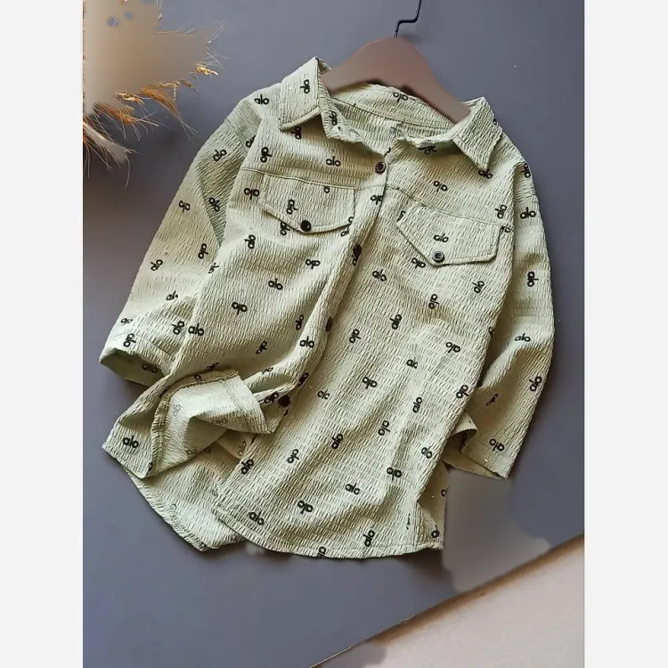 تیشرت پنبه یک رو نوجوان طرح 3 سبز و موکا سایز 60 تا 75