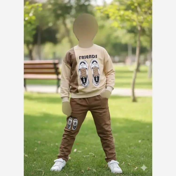 ست بلوز و شلوار نیم بگ دورس دو نخ لاکرا دار بچگانه سایز 45 تا 60