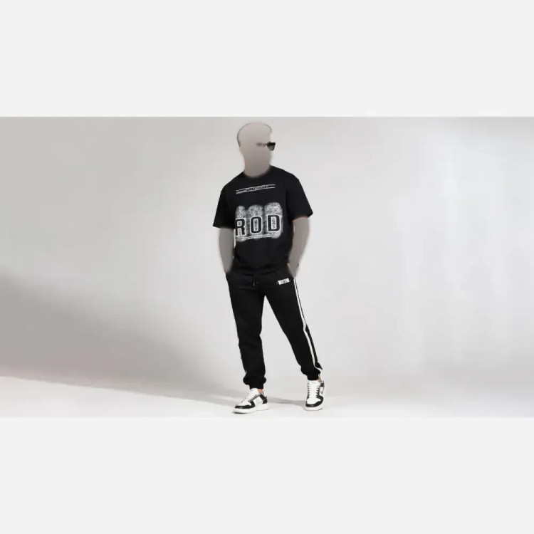 ست تیشرت شلوار اسپورت مشکی ROD پنبه سوپر اعلا سایز بزرگ Xxl و Xxxl