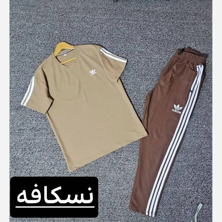 ست مردانه زاگرس جنس بیسکویتی مدل آدیداس سه خط رنگ بندی متنوع سایز لارج و ایکس لارج