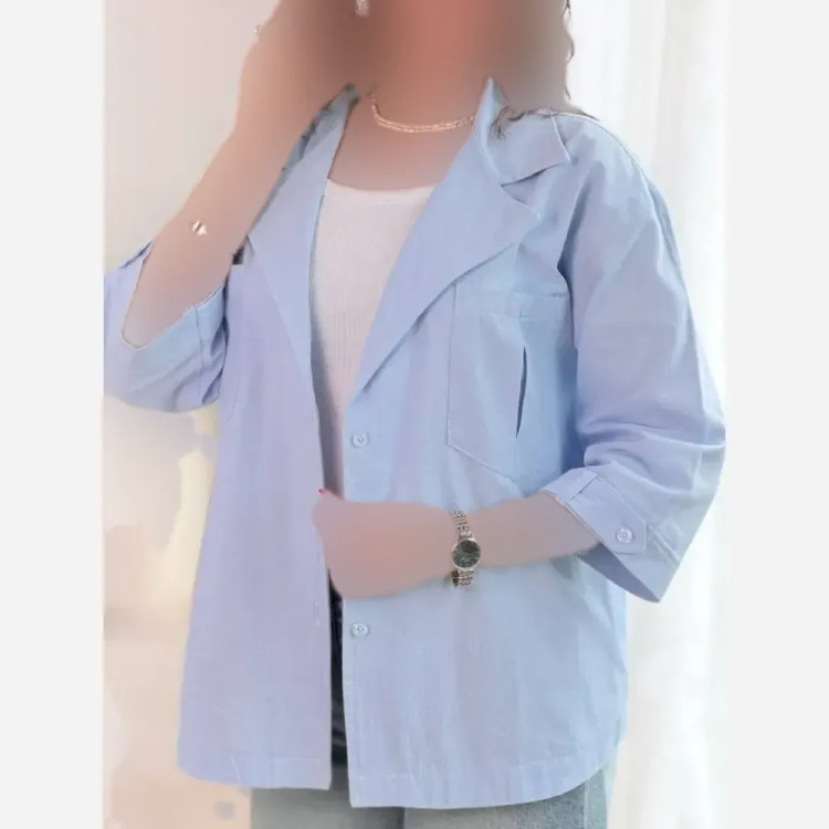 شومیز آستین فلشی زنانه جنس پری ایرانی فری سایز جیب دار