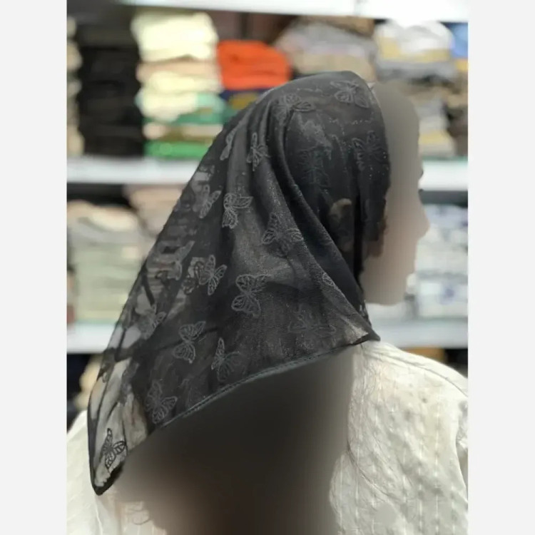 مینی پروانه تور مخمل کوبی فری سایز ابعاد 75 در 75