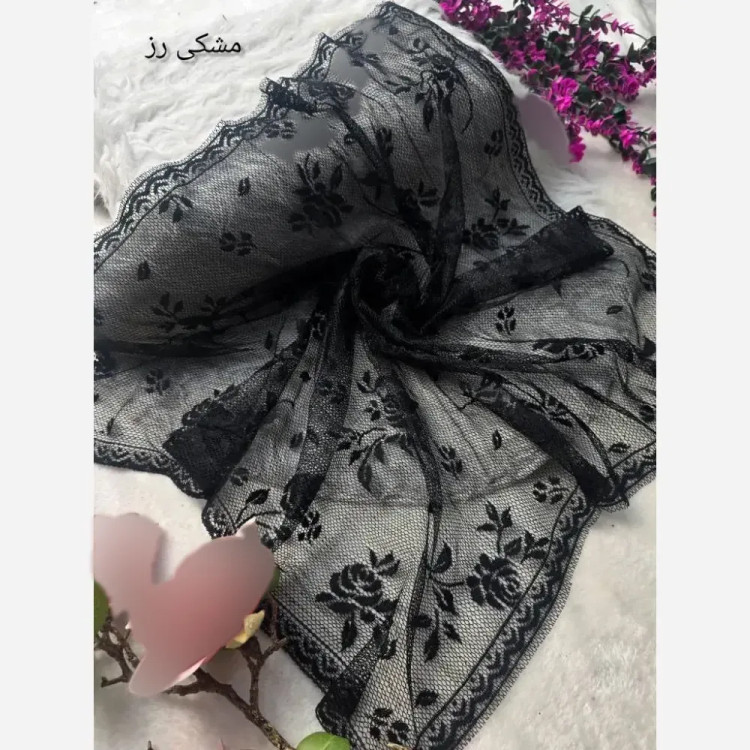 مینی پروانه تور مخمل کوبی فری سایز ابعاد 75 در 75