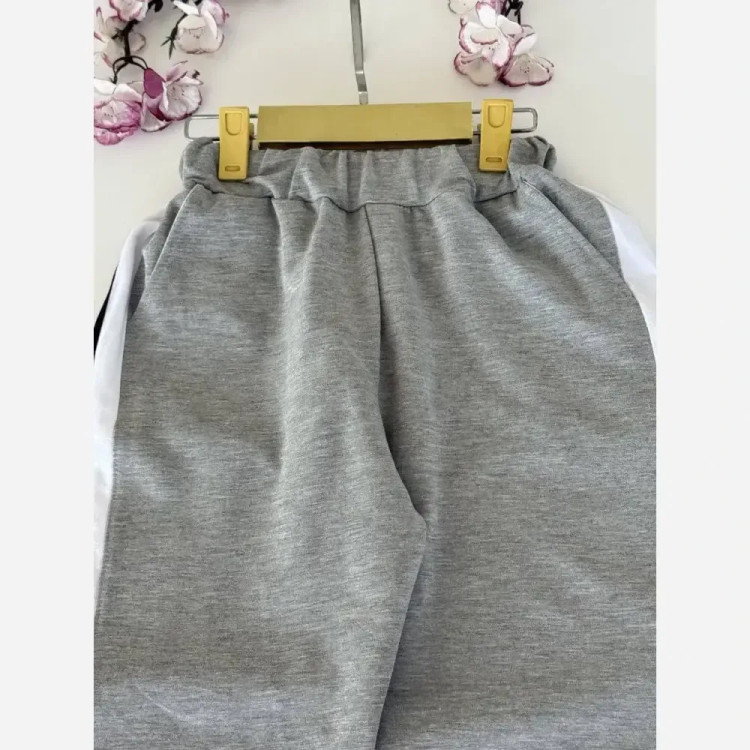 سویشرت شلوار پسرانه ملانژ تیپ لاکرا رنگ طوسی سایز 50 تا 65