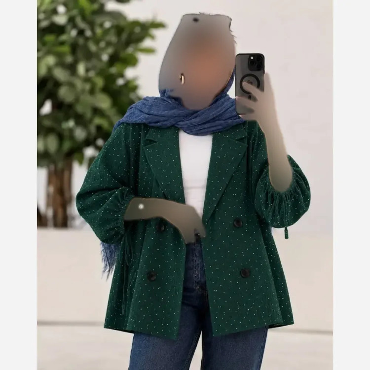 کت پانچ آیوا بارانی فول نگین فری سایز تا 48