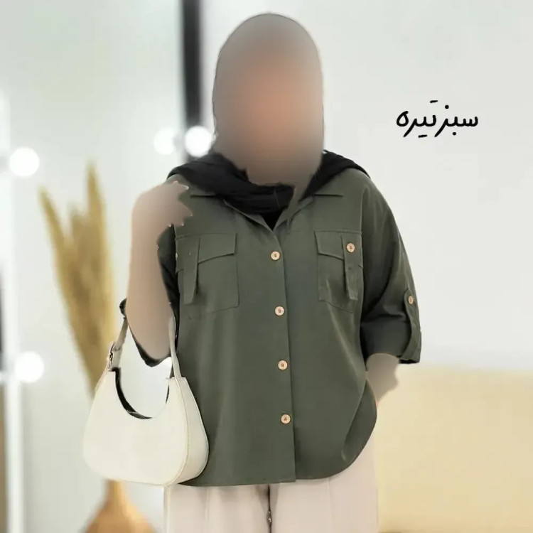شومیز تابستونی لینن جیب بندی زنانه