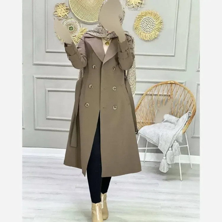 مانتو بارونی صبا جنس تی سی و آستر رنگ بندی متنوع سایز یک و دو