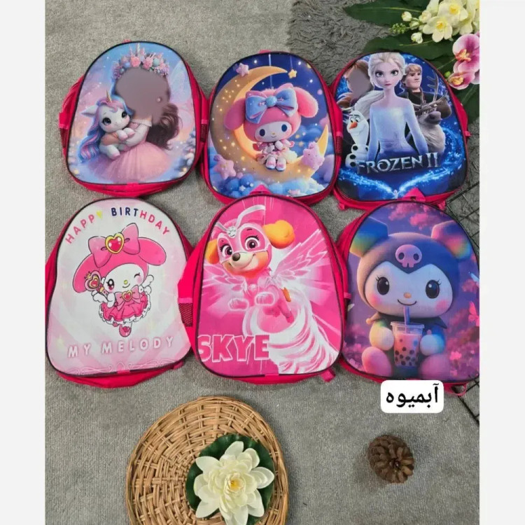 کوله پشتی دبستانی برزنتی دو زیپ طرح فانتزی پسرانه و دخترانه