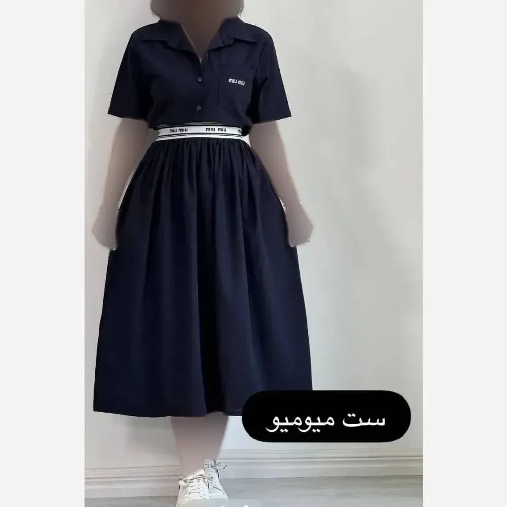 ست تیشرت و دامن زنانه جنس پری درجه یک سایز 38 تا 46