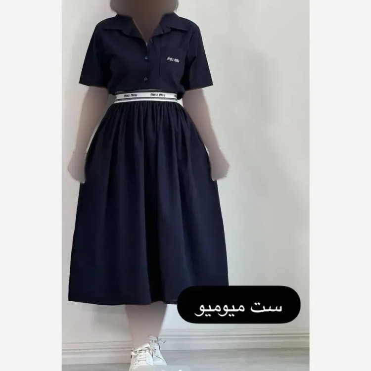 ست تیشرت و دامن زنانه جنس پری درجه یک سایز 38 تا 46
