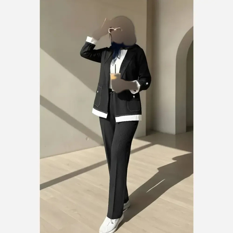 ست کت و شلوار زنانه ساغر جنس مکانیک دیپلمات درجه یک سایز 38 تا 46