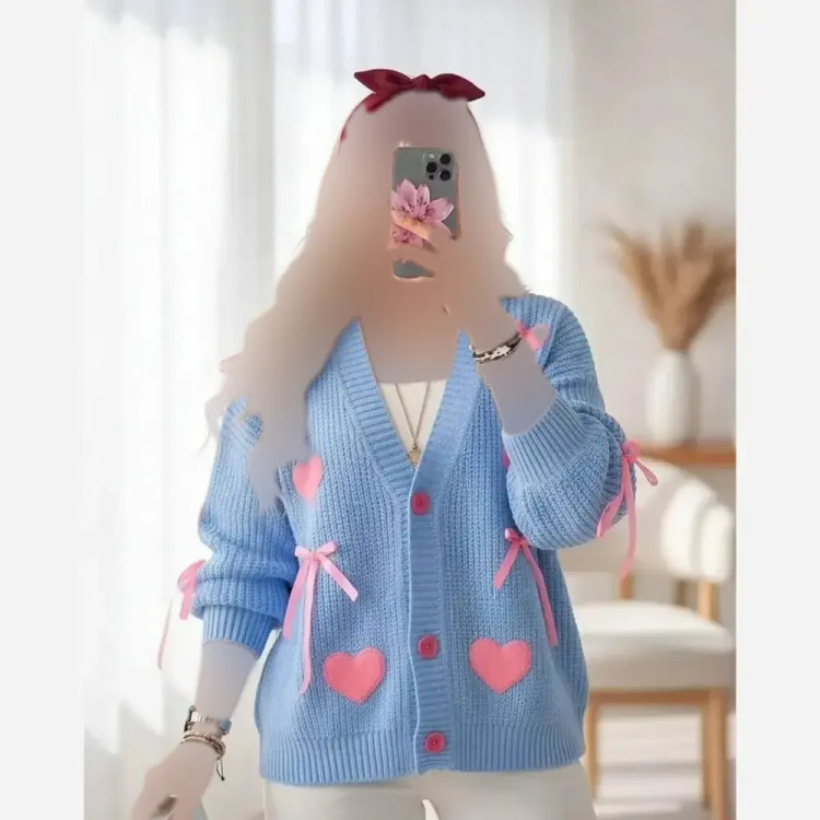 ژاکت بافت پینترستی قلبی زنانه بافت درجه یک گرم بالا سایزبندی 38 تا 50