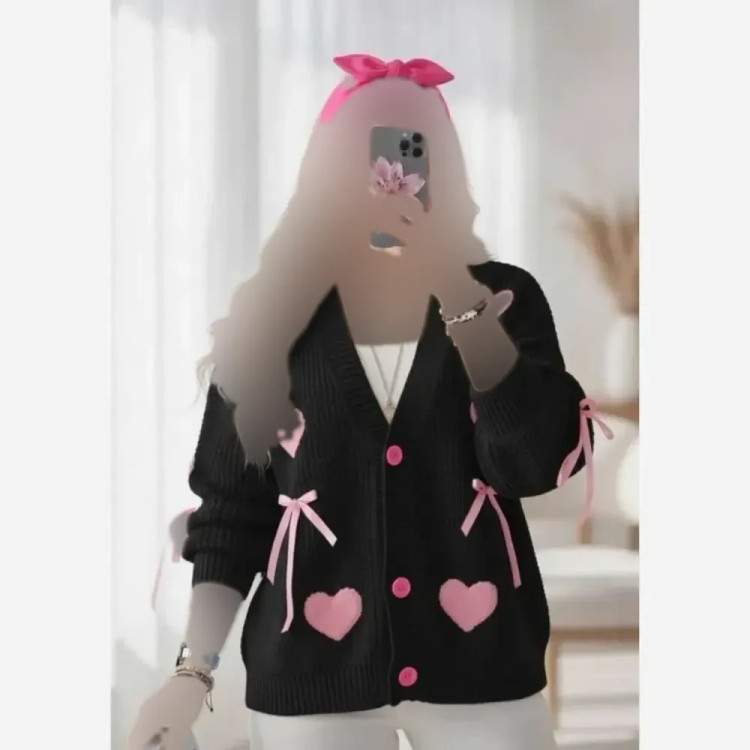 ژاکت بافت پینترستی قلبی زنانه بافت درجه یک گرم بالا سایزبندی 38 تا 50