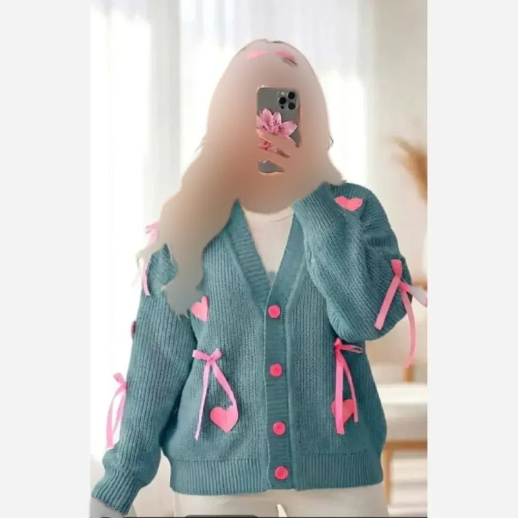 ژاکت بافت پینترستی قلبی زنانه بافت درجه یک گرم بالا سایزبندی 38 تا 50