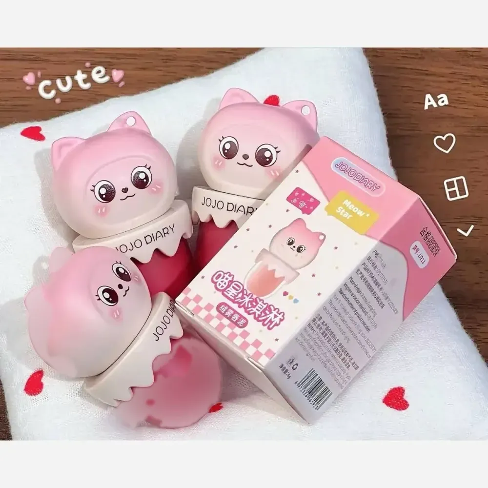 رژلب مایع مات مخملی طرح گربه فانتزی JOJO DIARY