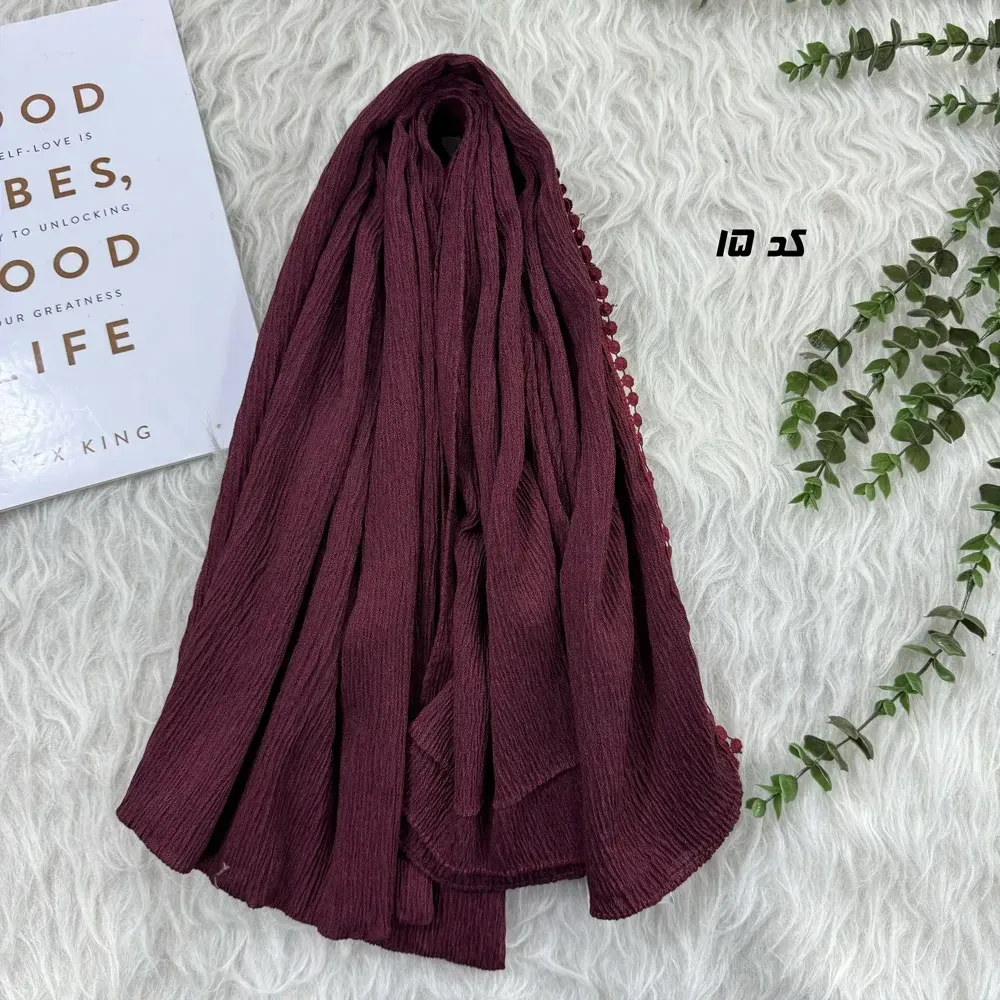 شال نخی ساده برشکا دور عدسی قواره 65 در 190 سانتی متر