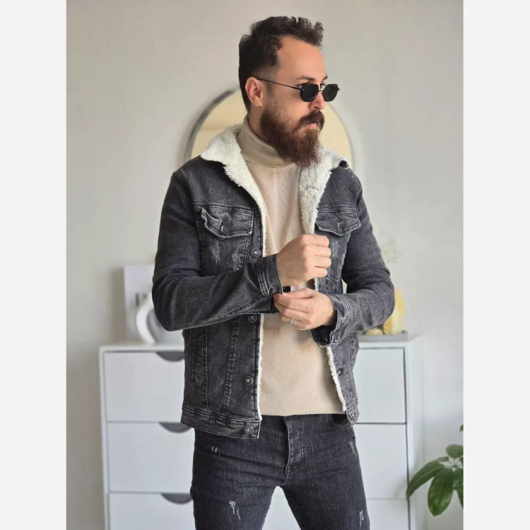 کت جین خزدار تمام کش