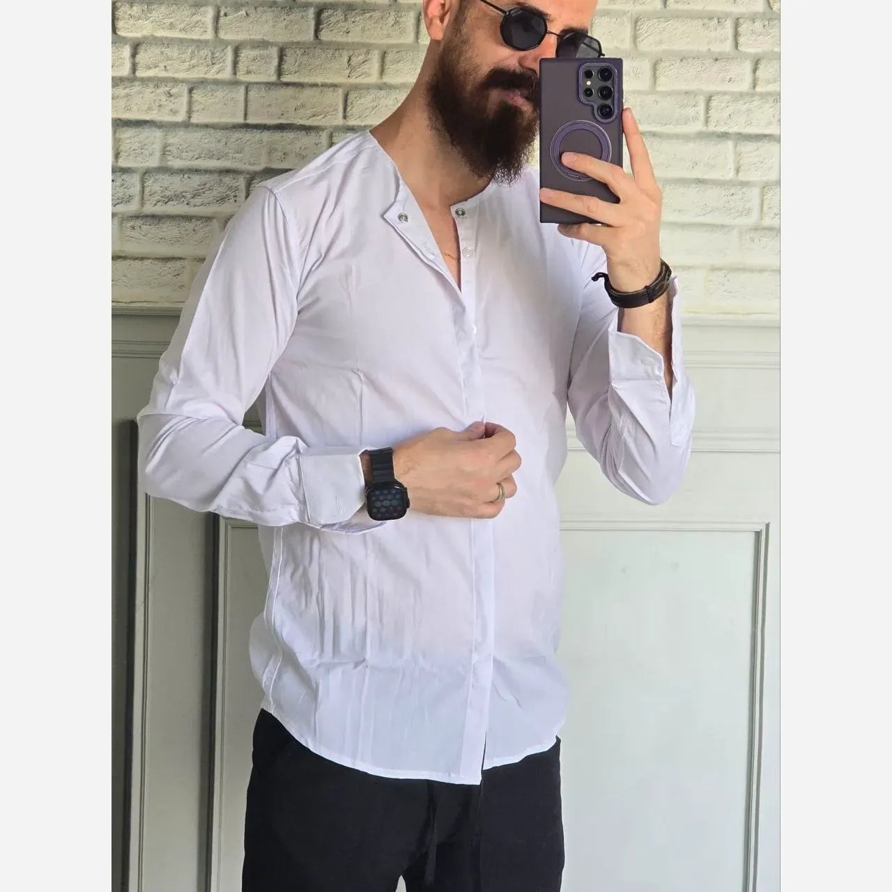 پیراهن مردانه بدون یقه