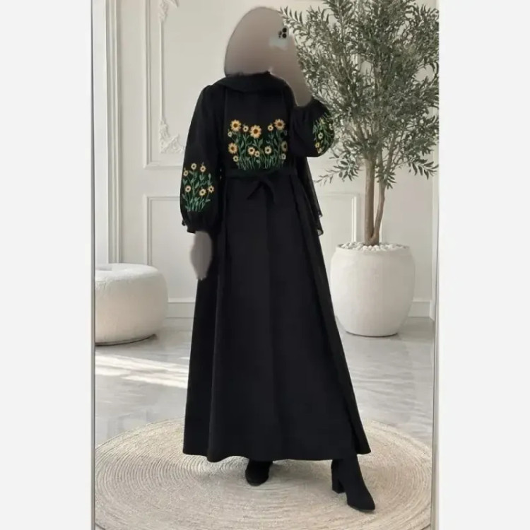 کفتان گلدوزی پاییزه مخمل کبریتی ریز فری سایز قد 140