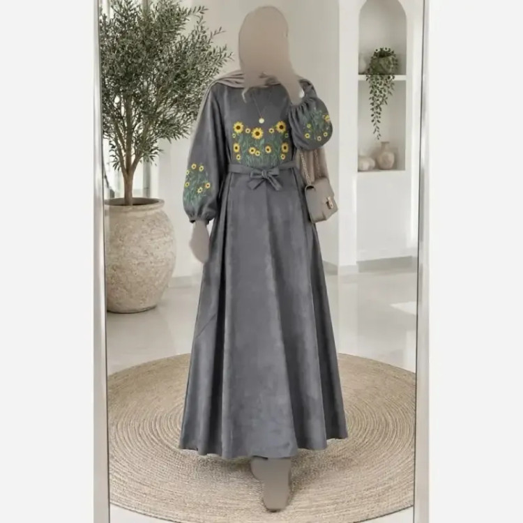 کفتان گلدوزی پاییزه مخمل کبریتی ریز فری سایز قد 140