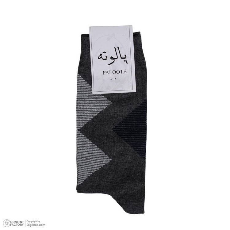 جوراب ساق بلند مردانه پالوته طرح هندسی مدل PLT-P1