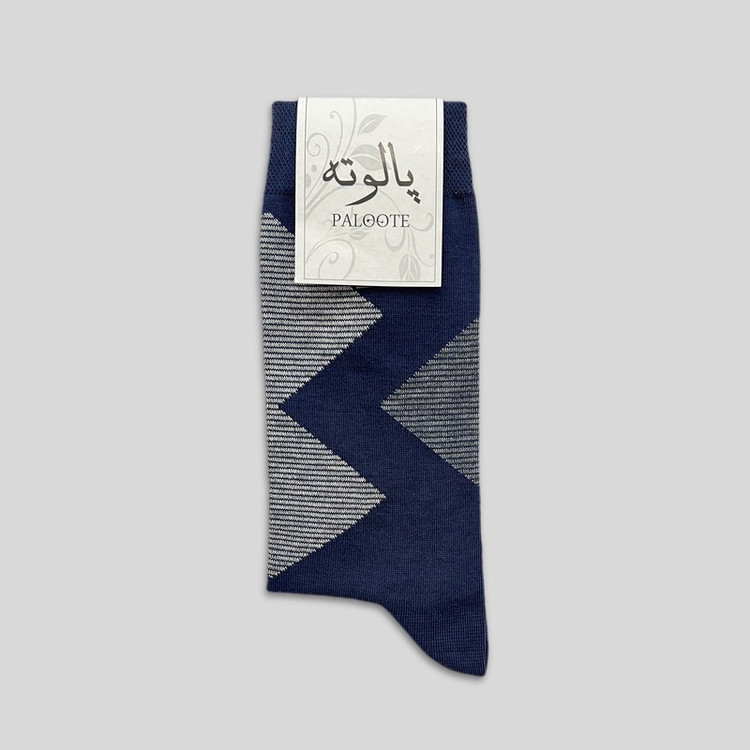 جوراب ساق بلند مردانه پالوته طرح هندسی مدل PLT-P1