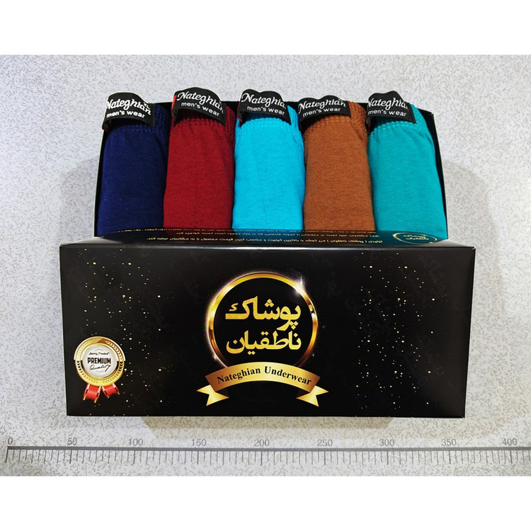 شورت مردانه پوشاک ناطقیان مدل نخ پنبه کد 01 مجموعه 5 عددی