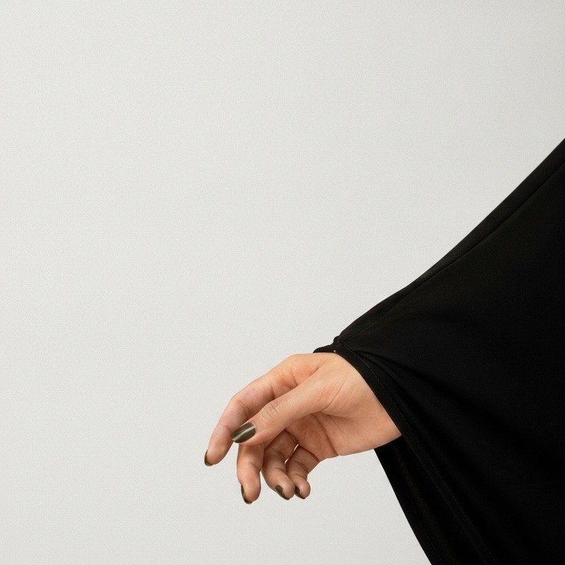 چادر عربی کرپ حریراسود زنانه طرح ساده