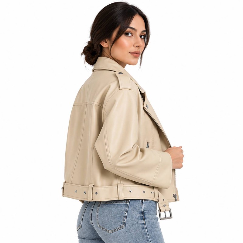 کت چرم کوتاه زنانه چرم مصنوعی آدورس مدل 1022
