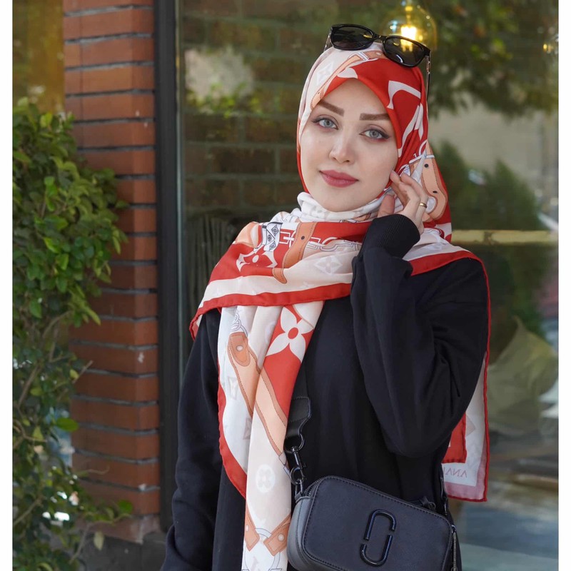 روسری زنانه مدل نخی قواره 140 طرح مزونی جدید کد ana-2707
