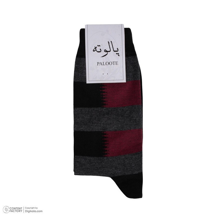 جوراب ساق بلند مردانه پالوته طرح چهارخانه مدل PLT-P5 بسته 3 عددی