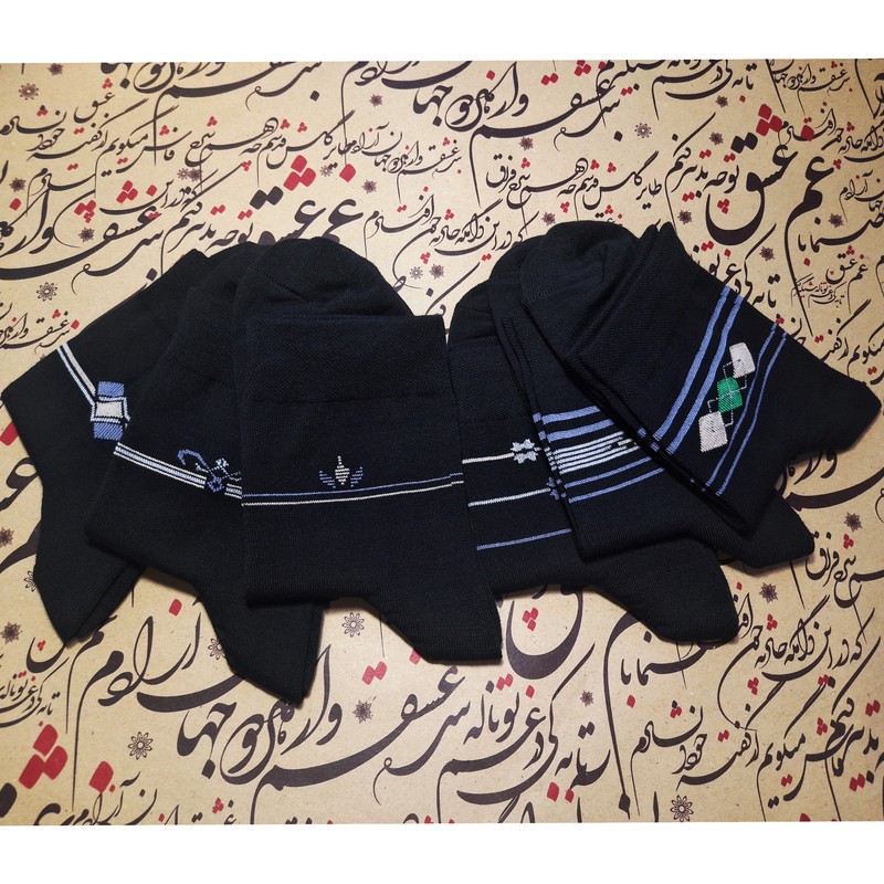 جوراب مردانه لنتر مدل نیم ساق کد James رنگ مشکی مجموعه 6 عددی