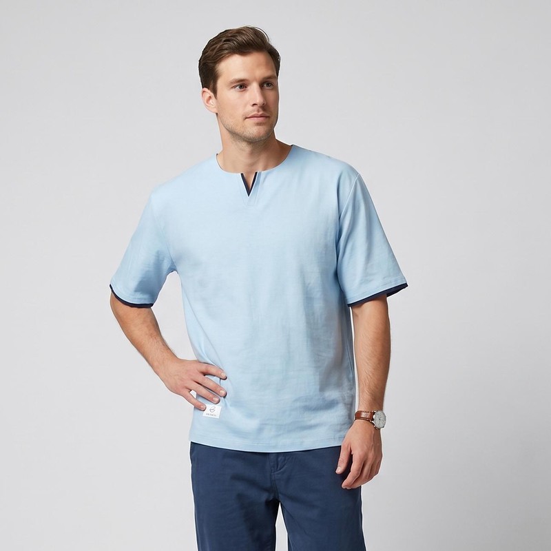 تیشرت آستین کوتاه مردانه مدل نخ پنبه کد A1091-LB