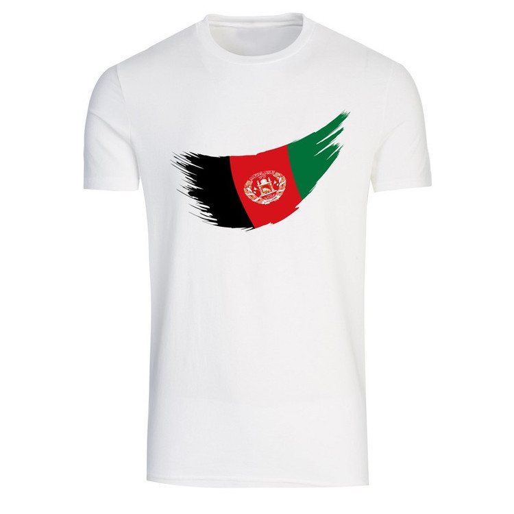 تیشرت آستین کوتاه مردانه طرح پرچم افغانستان کد T 271