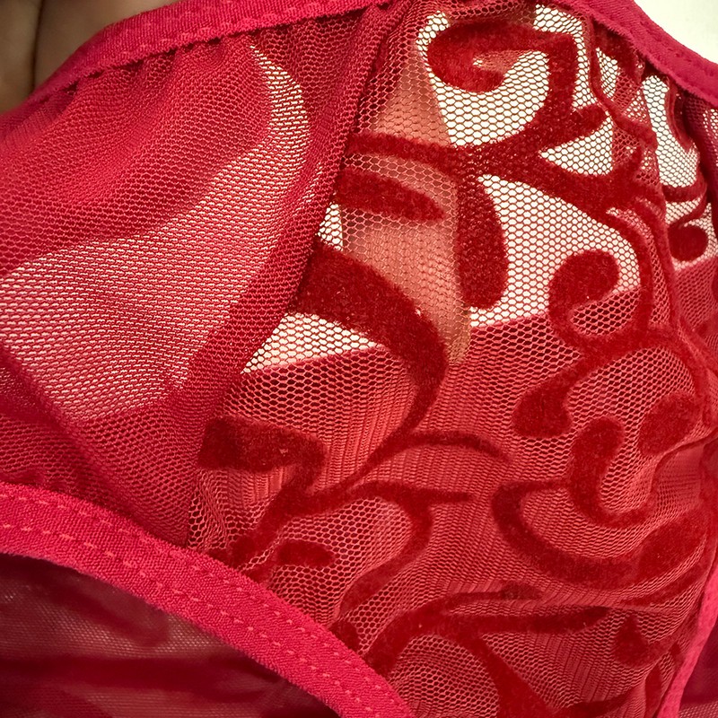 ست شورت و سوتین زنانه مدل تمام گیپور ترنج