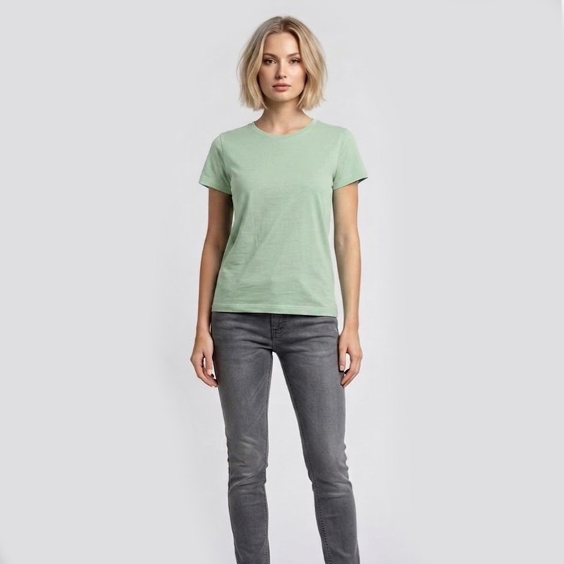 تی شرت آستین کوتاه زنانه مدل نخی کراس ساده