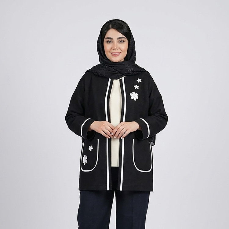 کت رسمی زنانه مدل کتان لمه و آستین کیمونو